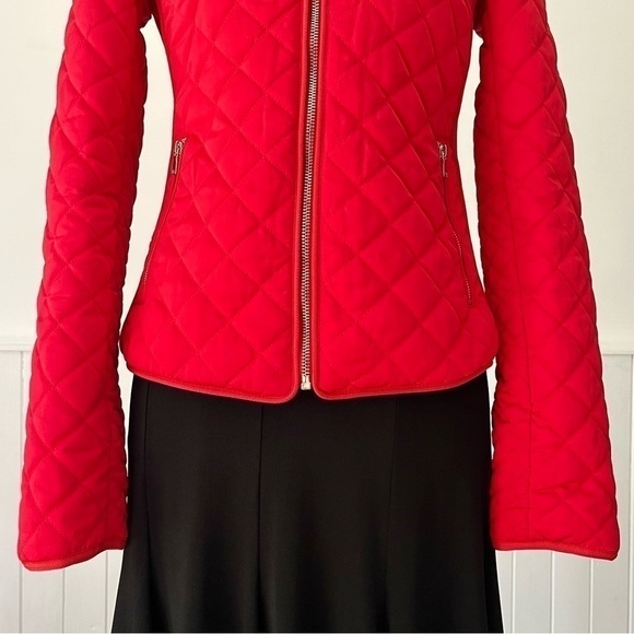 Zara Woman Red Quilted Zip Up Jacket Size M - Picture 4 of 15